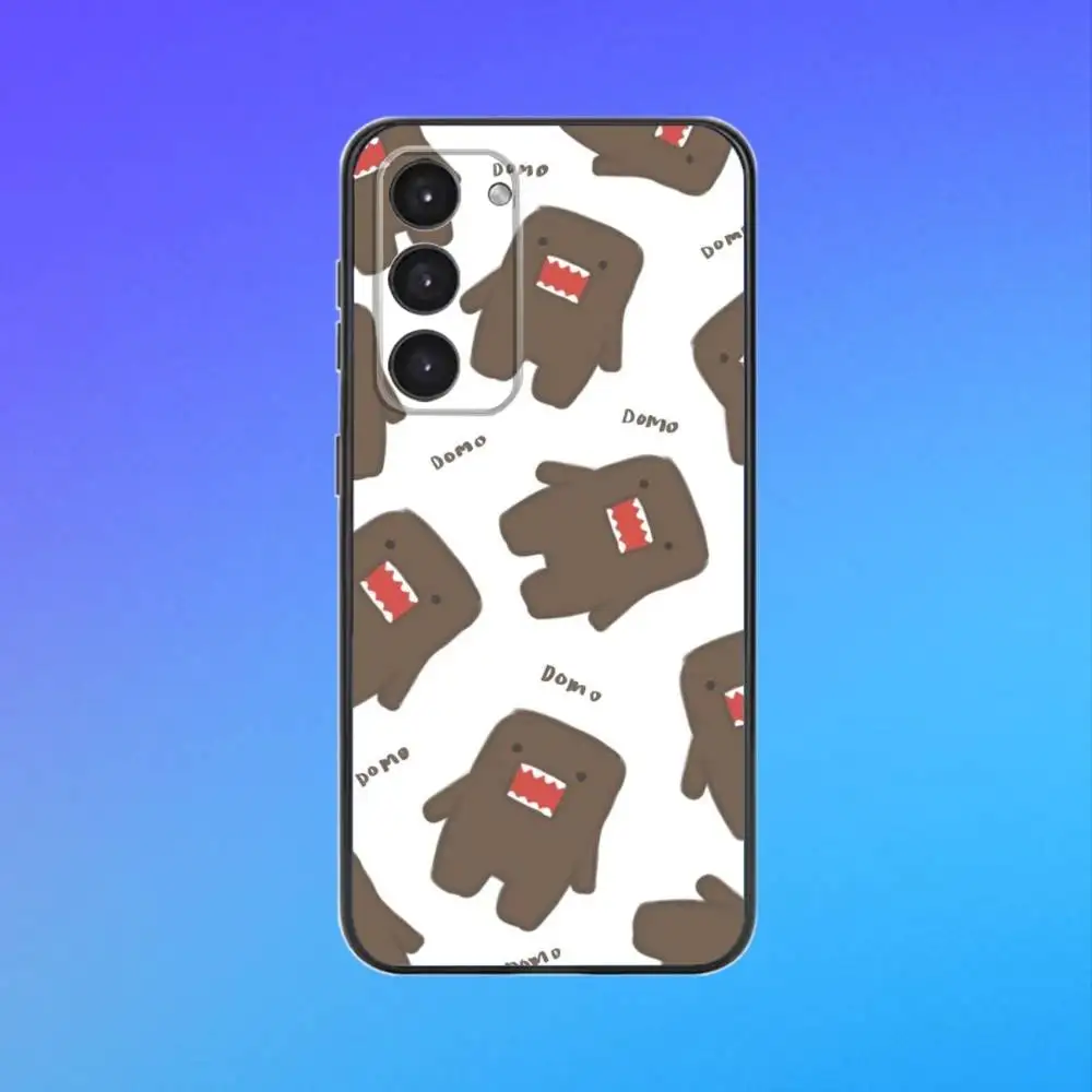 Urocze etui na telefon z miękkiego materiału z motywem Domo-kun, czarne, do Samsung Galaxy A73, A72, A71, A53, A52