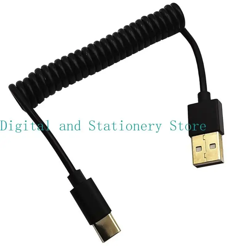 USB 3.1 Type-C Male to USB 2.0 Male Spirals Coiled Adapter Cable Spring Telescopic Extension Wire For Data Sync Charger