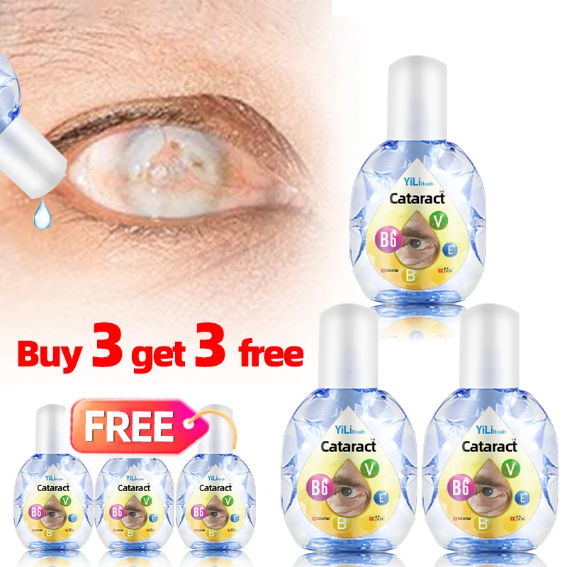 6Pcs Cataract Treatment Eye Drops Improve Blurred Vision Eye Discomfort Glaucoma And Presbyopia Removal Vitamin B6 Eyes Drop