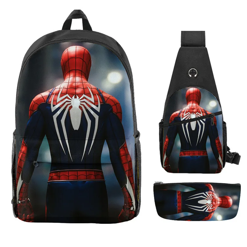 Sac à dos de dessin animé Spider Man, sac à dos étudiant Anime, grande capacité, charge réduite, 2024