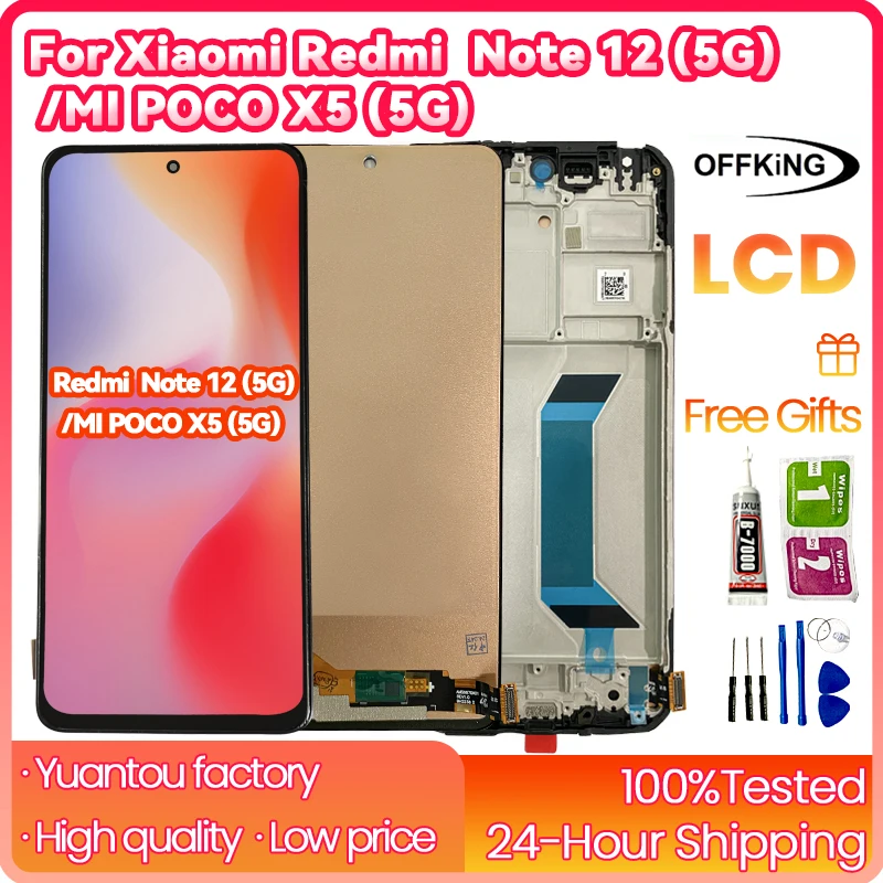 6.67 For Xiaomi  Redmi  Note 12 (5G )mobile phone display LCD   touch screen digitising MI POCO X5 (5G)  replacement LCD display