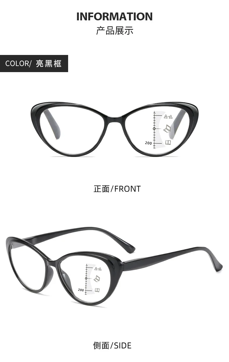 4-Farben-Progressive multifokale Lesebrille, Anti-Blaulicht-Brille, die sowohl für die Ferne als auch in der Nähe sehen können. Brillenbeine – Detail 7