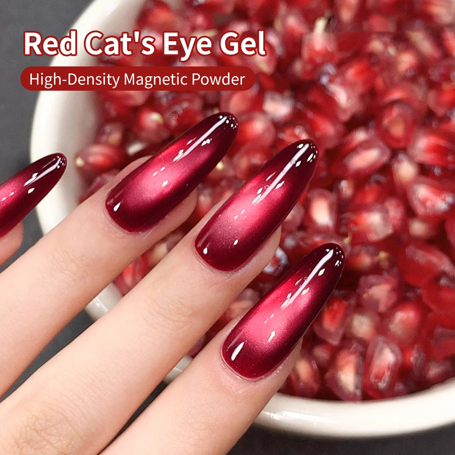 1 tarro de 5ml cinabrio granada rojo ojo de gato esmalte de uñas reflectante ojo de gato magnético Nail Art Gel remojo LED Gel herramientas de arte de uñas *