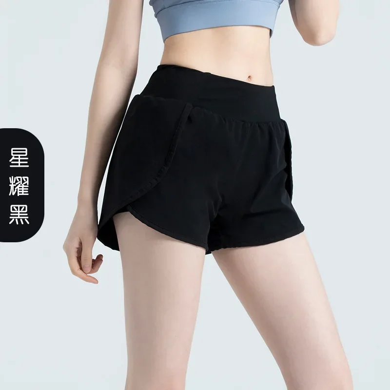 Summer Women's Underwear Thin Anti-Glare Side Pockets Loose Casual Running Fitness Yoga Sports Shorts