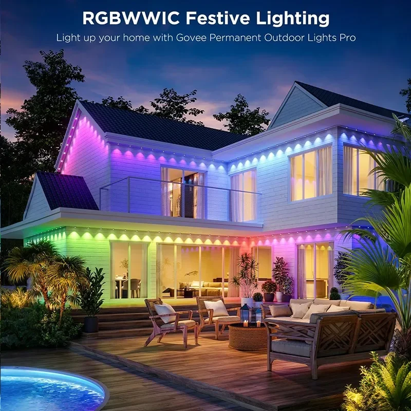 50FT/100FT/150FT/200FT/300FT أضواء خارجية دائمة مقاوم للماء RGB سلسلة أضواء DIY المشهد عيد الميلاد عيد ميلاد عطلة الطرف #5