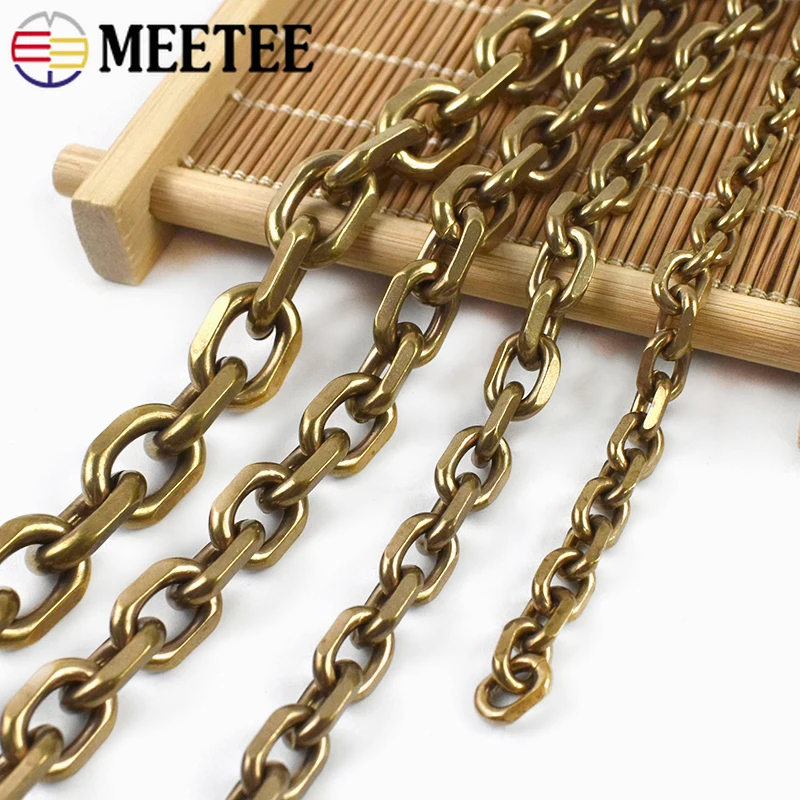 

50/100cm Solid Brass Metal Chain Wallet Pocket Pants Garment Decor Chains Keychain Bag Strap Connector DIY Hardware Accessories