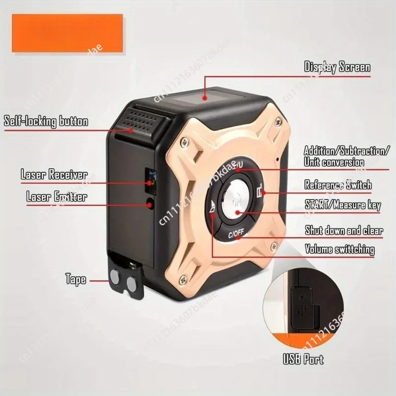 Laser Tape Rangefinder 40m Rangefinder Area Comparison Measurement Aluminum Alloy Housing Metric and British view 4