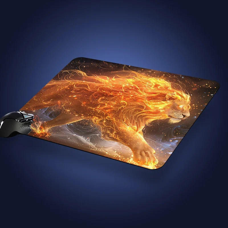 Mauspad aus Naturkautschuk, 43 Muster, 2 Größen, rutschfeste Schreibtischunterlage, Büro- und Gaming-Mauspad, Tier- und Flammendesign – Detail 10