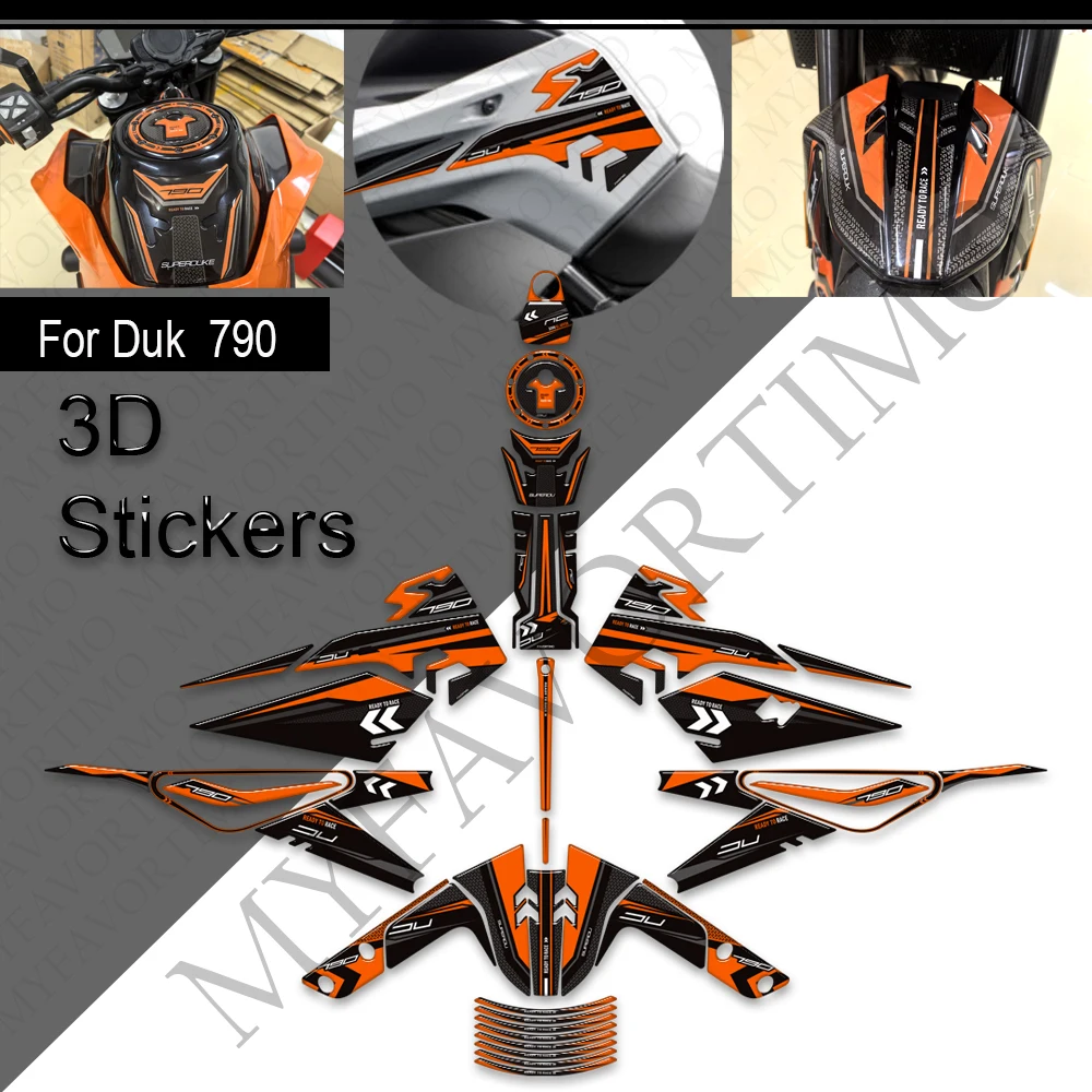 

2021 2022 Motorcycle Fairing Fender Protector Tank Pad Side Grips Gas Fuel Oil Kit Knee Body 3D Stickers Decals For 890 Duk