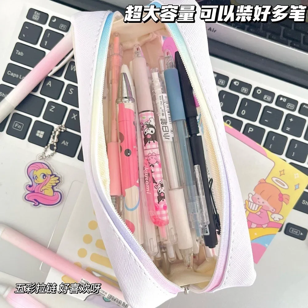 My Little Pony Cartoon Makeup Bag Kawaii Anime PVC Pencil Case Portable Fashion Pen Bag Student Study Stationery Christmas Gifts