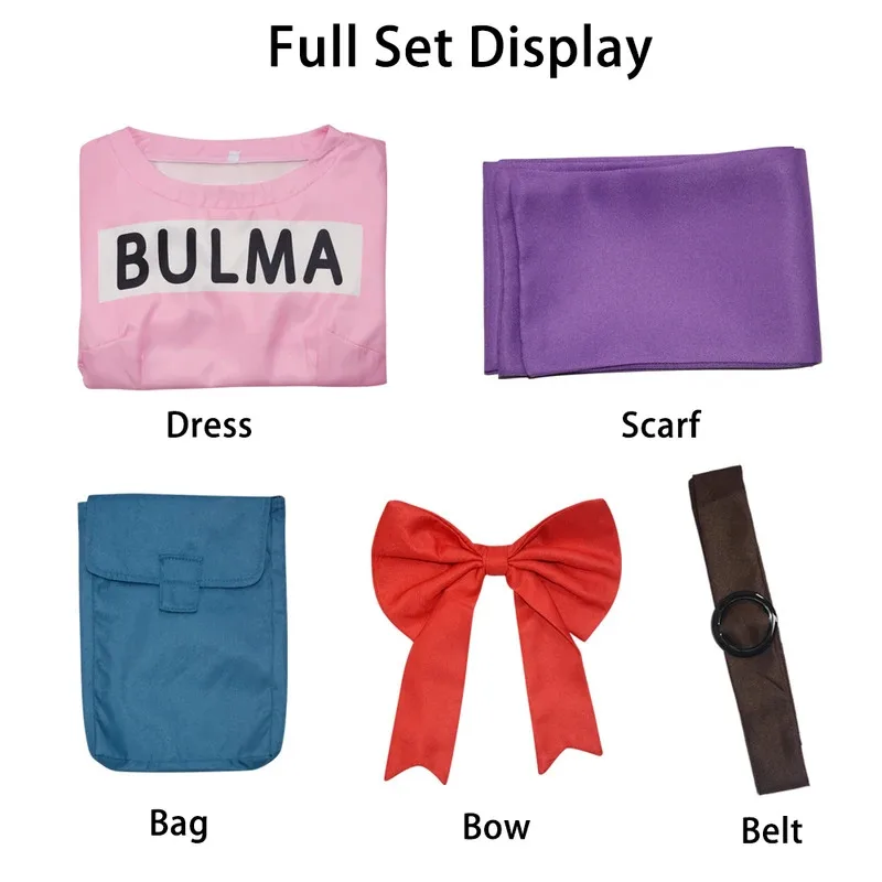 أزياء sisi 2233Bulma التأثيرية أنيمي لعب الأدوار فستان وردي لحفلات الهالوين كرنفال الزي للنساء