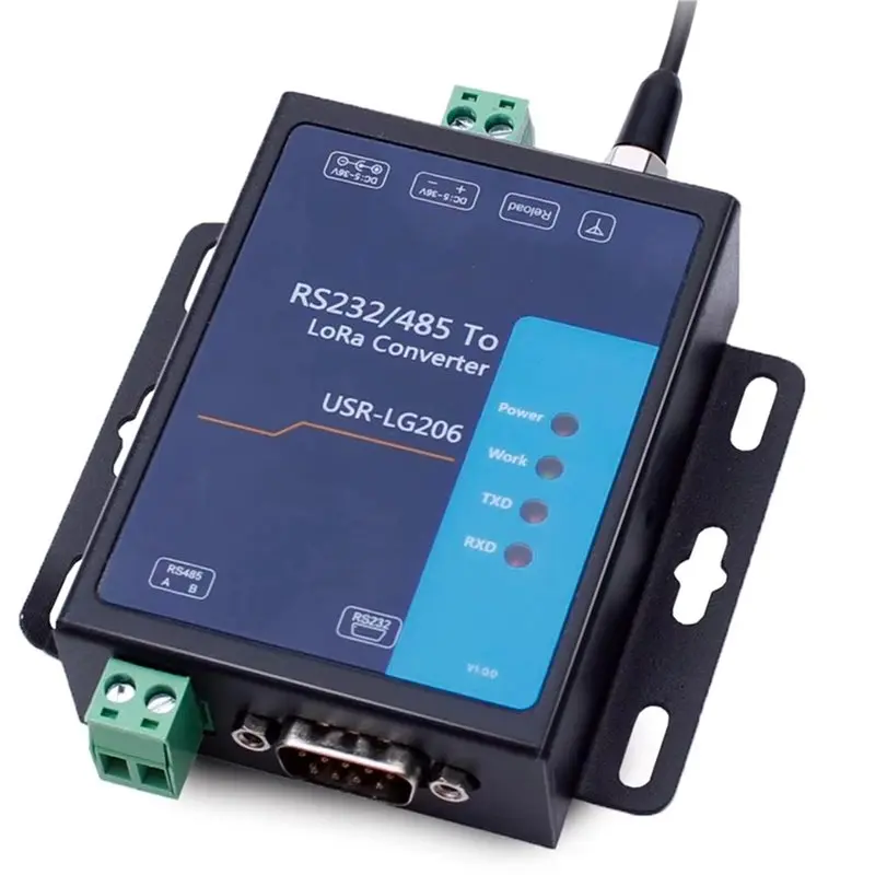 Convertisseur LoRa DTB7 3X USR-LG206, adaptateur série RS232 RS485 vers LoRa, point à point 803-930 MHz, transmission 3500 m, prise EU