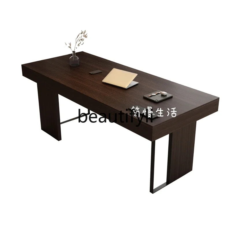 

Italian minimalist home solid wood desk study modern simplicity