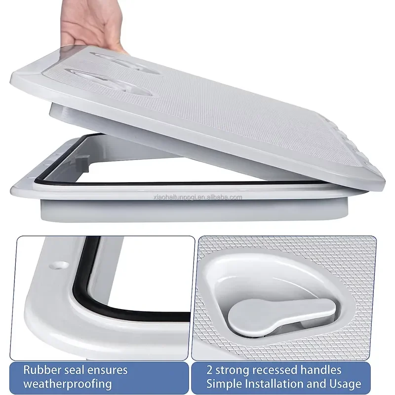 Square Aluminum Boat Hatch Marine Supplies Yacht Deck Cover Little Dolphin Accessories Waterproof Storage Lid for Small Boats