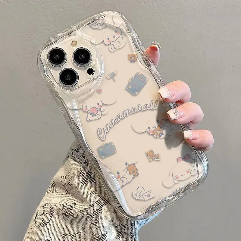 Sanrio Hello Kitty Cinnamoroll słodkie etui na telefon iPhone 15 14 13 12 11 Pro Max 7 8 Plus SE XR XS MAX Y2K Anti Fall Back Cover