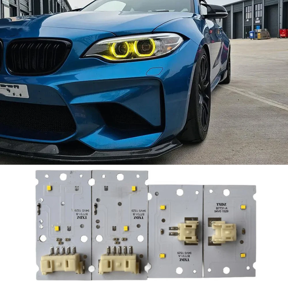 Xenon Headlight Yellow Lightsource DRL LED Boards 63117388923 63117388924 For 2015-2017 BMW 2' F22 F87 M2 F23 Yellow Angel Eyes