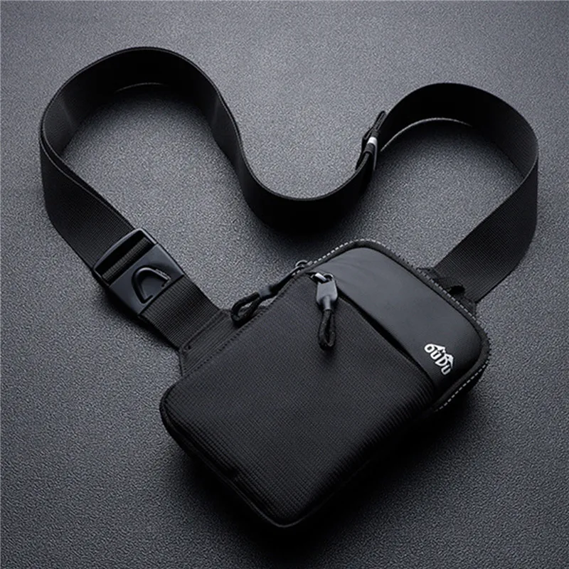 Casual Men Shoulder Chest Bag Nylon Waterproof Outdoor Sport Running Cycling Belt Bag Large Capacity Travel Phone Pouch Bag