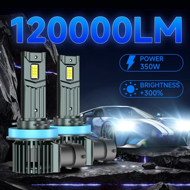 

Светодиодные лампы H7 9005 H11 H4 H1 CANBUS 1:1, беспроводные мини-фары для автомобиля, чип 3570 CSP, турбо-лампы для противотуманных фар с вентилятором, Plug&Play