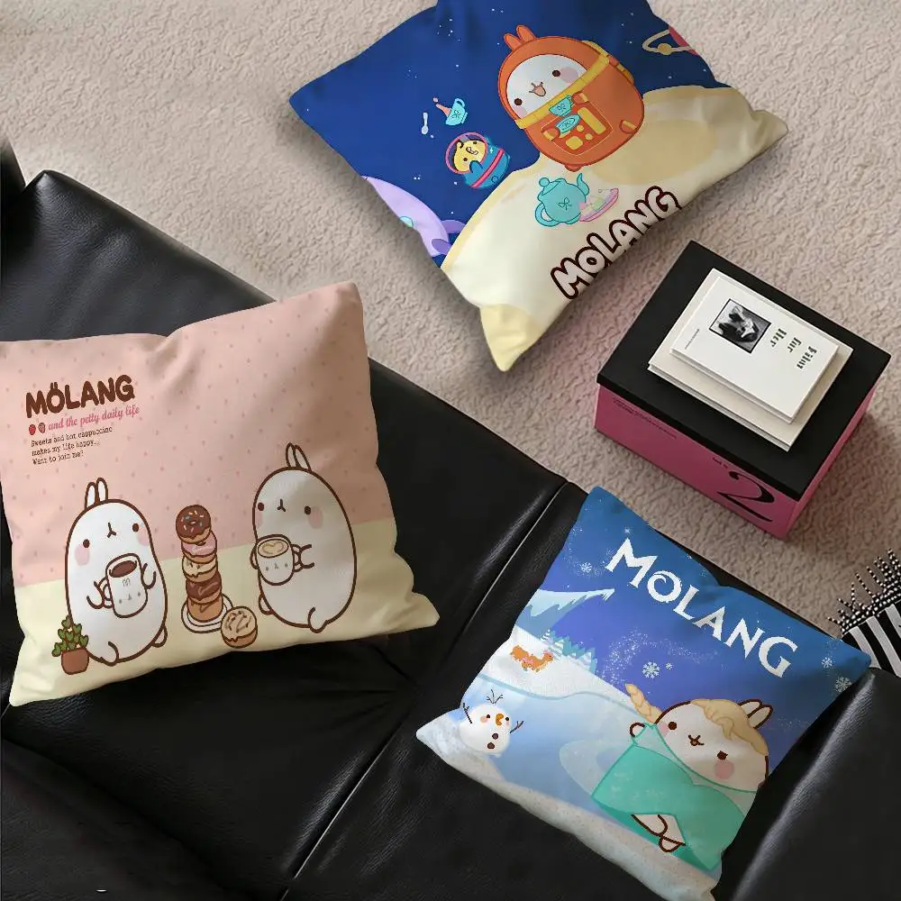Korean Cute M-Molanges Rabbit Personalized Pillow Cover Kids Bedroom Wild Party Decor Pillowcase kid Birthday shower Gift