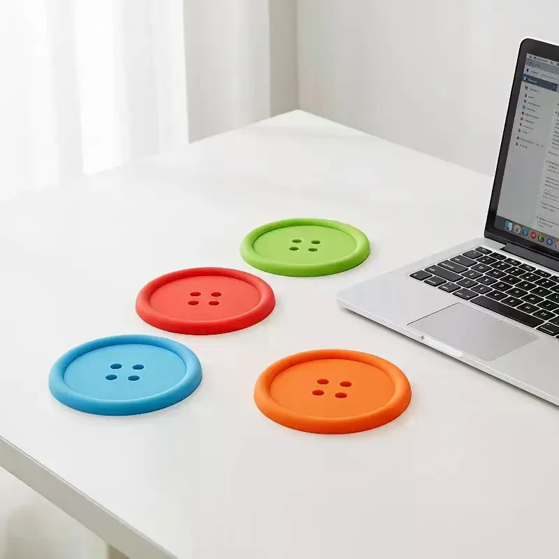 1/3/5pcs Silicone Cup Mat Button Tea Cup Pads Insulation Pads Anti Slip Cup Coaster Coffee Pad Drink Cup Placemat Mat