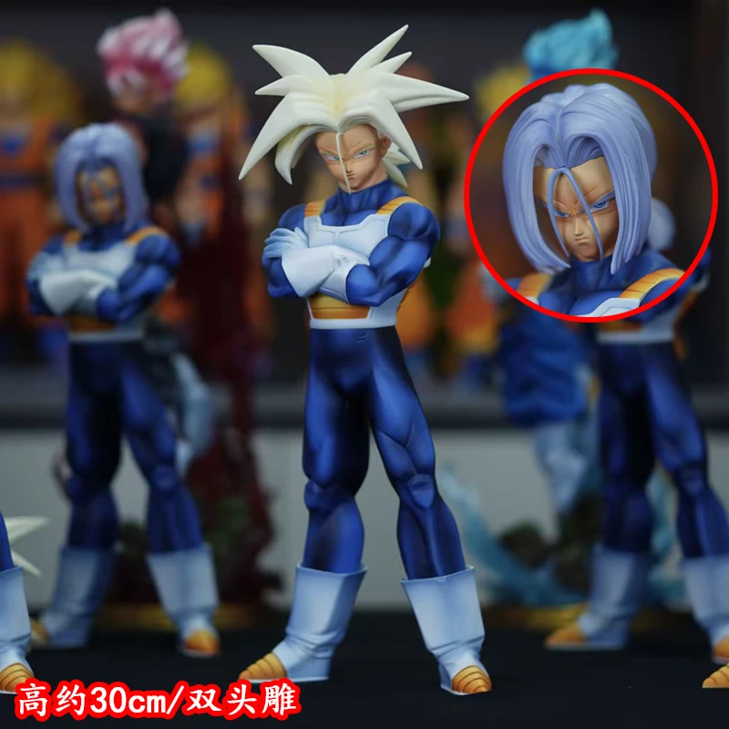 

Dragon Ball Super Saiyan Trunks Figure 30cm Double Face Replaceable Action Doll For Desk Decoration Collectible Toy Gift