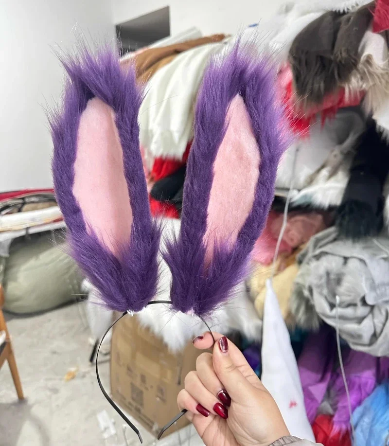 ตุ๊กตากระต่ายหู Final Fantasy XIV Ff14 Viera คอสเพลย์ Props กระต่ายสาว Headwear สําหรับเกมอะนิเมะฮาโลวีนเครื่องแต่งกายอุปกรณ์เสริม