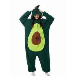 Favofans Kigurumi Onesie Avocado Pajamas For Adult Women Men Cute Animal Fruit Pyjamas Homewear Halloween Cosplay Party Costume