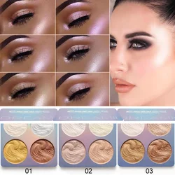 CmaaDu 4Color Luminous Makeup Shimmer Baking Powder Highlighter Palette Skin Sheer Coverage Face Contour Bronzer Cosmetic