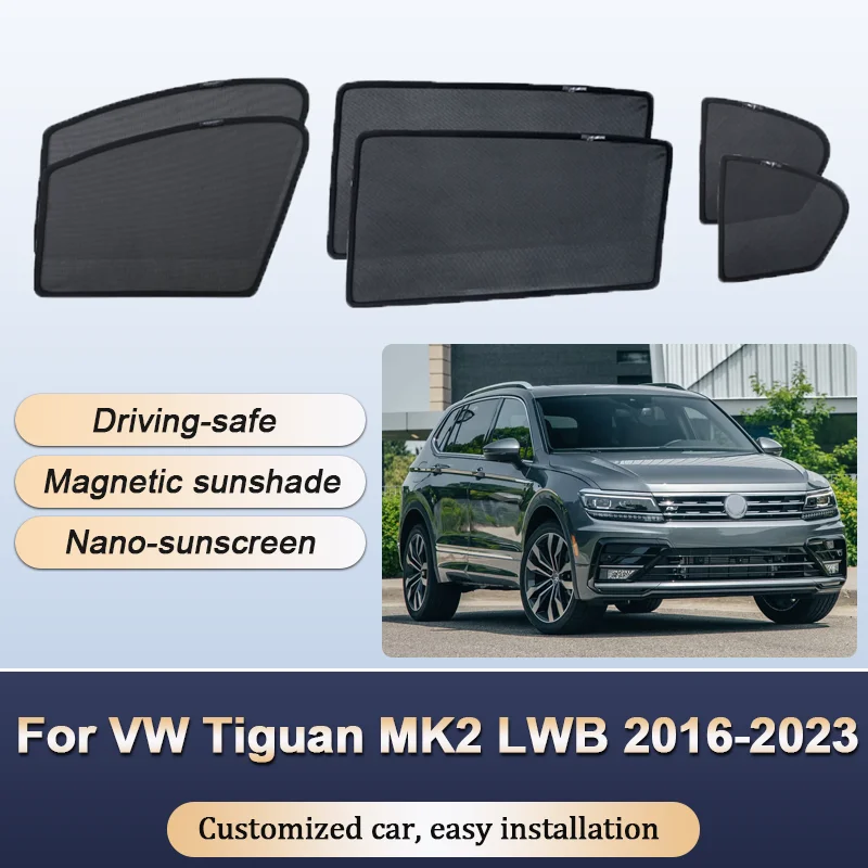 

Sun Shades For Volkswagen VW Tiguan MK2 LWB 2016 2017-2023 Sunshades Magnetic Privacy Protection Visor Windows Auto Accessories