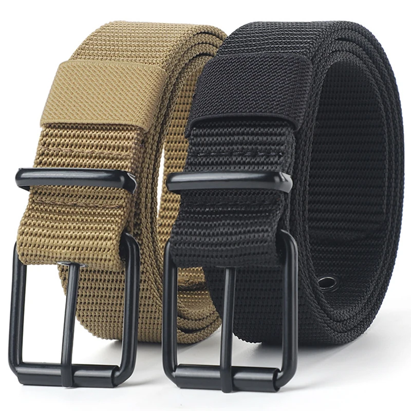 Men\'s Alloy Pin Buckle Belt Women High Quality Student Youth Nylon Canvas Waist Strap Belt for Jeans Luxury Designer Cummerbunds