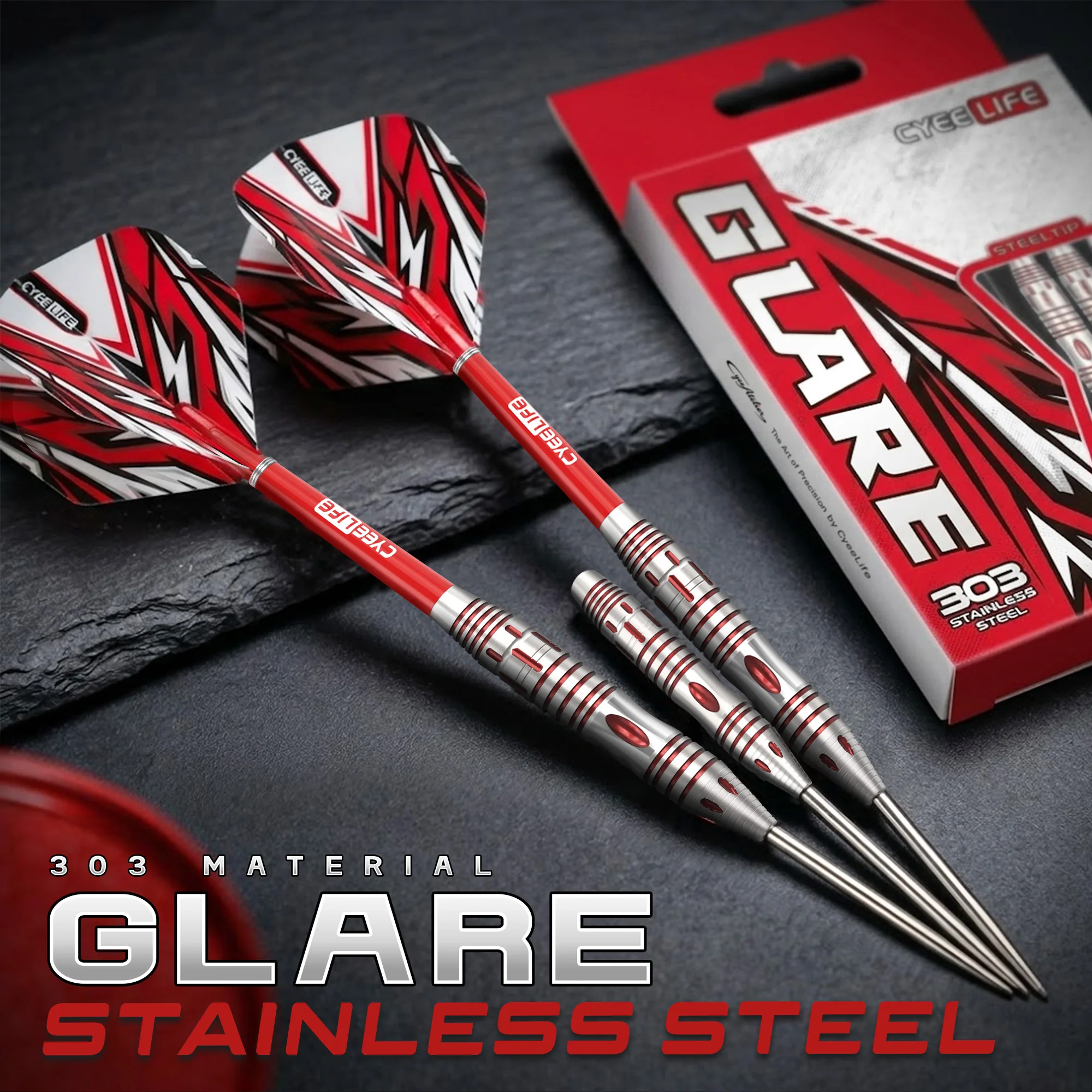 CyeeLife 3pcs/set Professional Darts Free Carry Box 23g Total Length 16cm  Steel Tip Darts With PC Shaft view 6