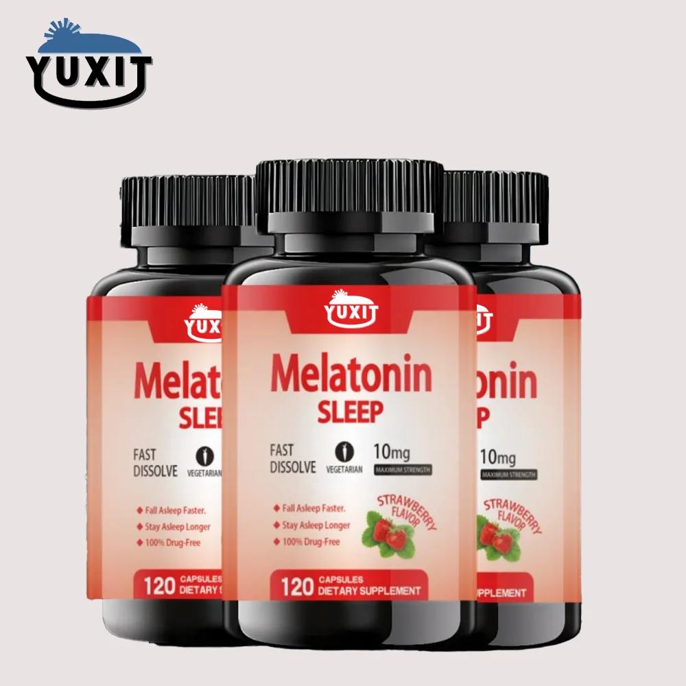 

YUXIT Melatonin 10mg, 120 Capsules -10mg Per Serving, Non Gmo, Gluten Free