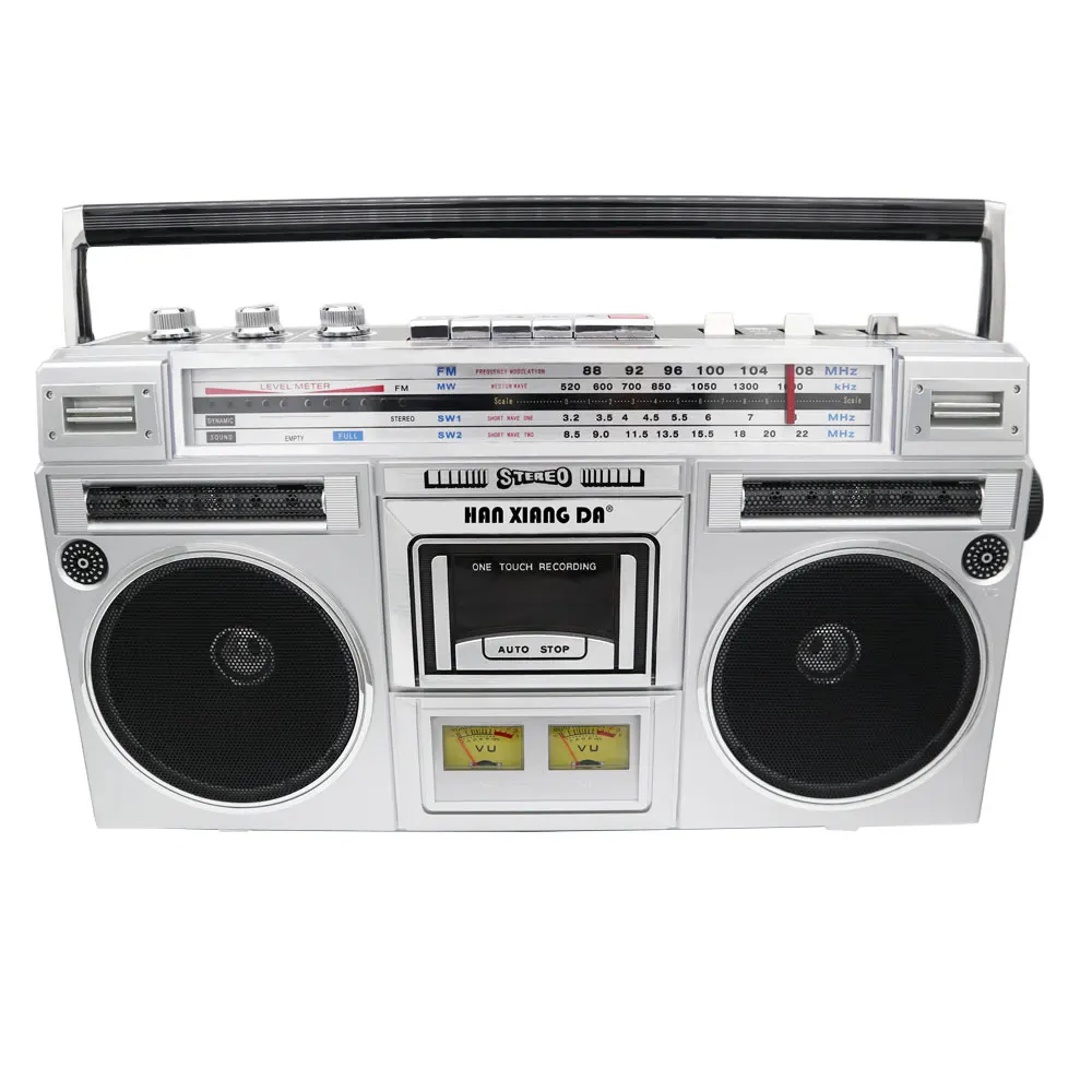 

Multi-Functional Portable Radio with New Design Stereo Speakers FM/AM/SW Two Ammeters Vintage Cassette Player/Recorder