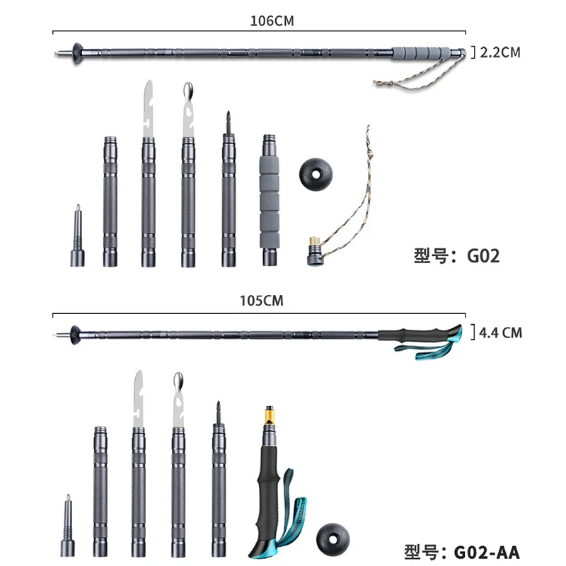 Składany na zewnątrz teleskopowy kij wspinaczkowy taktyczny samoobrona kij kijki trekkingowe ze stopu aluminium