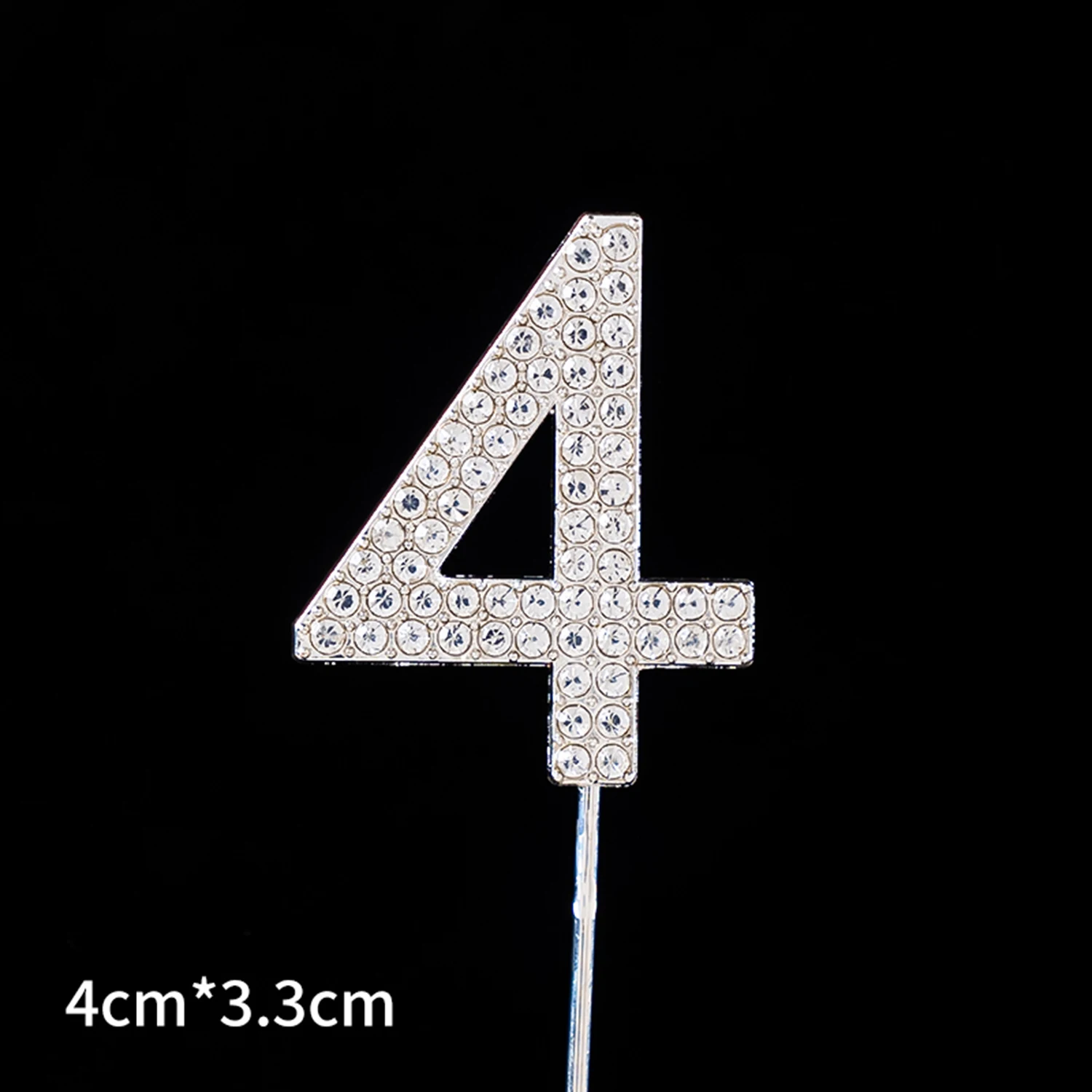 1pc 0-9 Alloy Diamond Digital Cake Toppers Fairy  Plugin Sparkling Crystal Digits Wedding Children\'s Birthday Cake Decoration