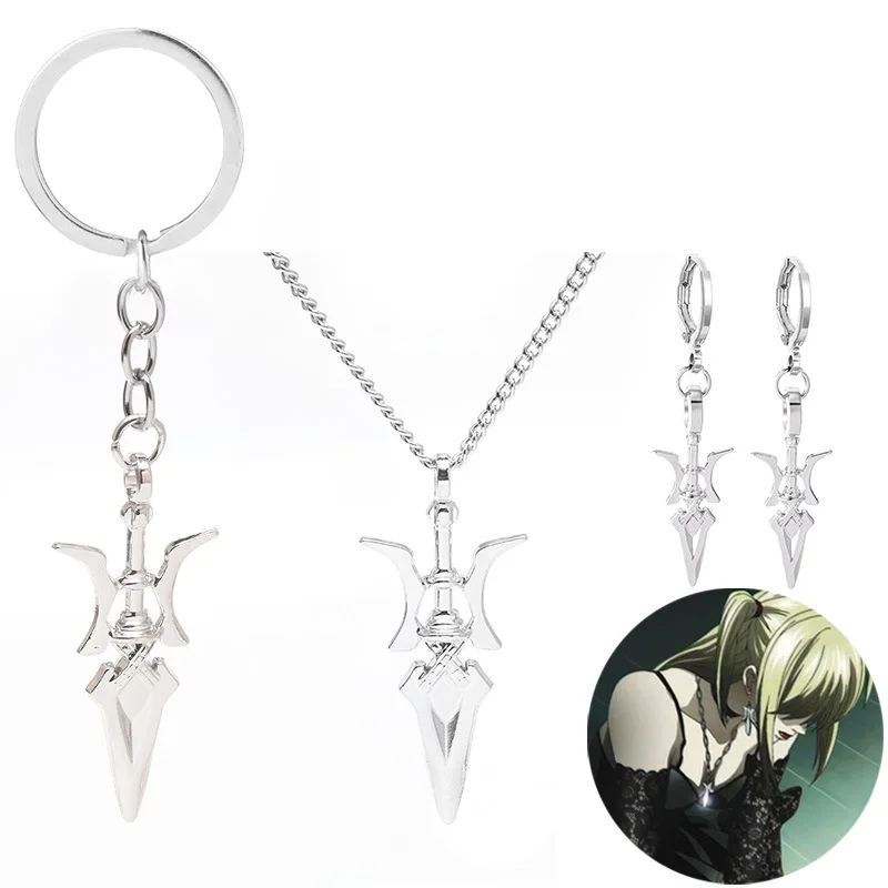 Anime Ghost Death Keychain Note Misa Amane Halberd-Shaped Pendant Cosplay Fan Jewelry Accessory Gift