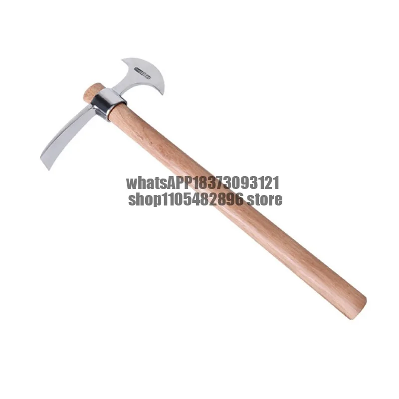 Stainless Steel Pickaxe Portable Multipurpose Heavy Duty Handheld Gardening Mattock for Tilling Outdoor Weeding Digging Camping