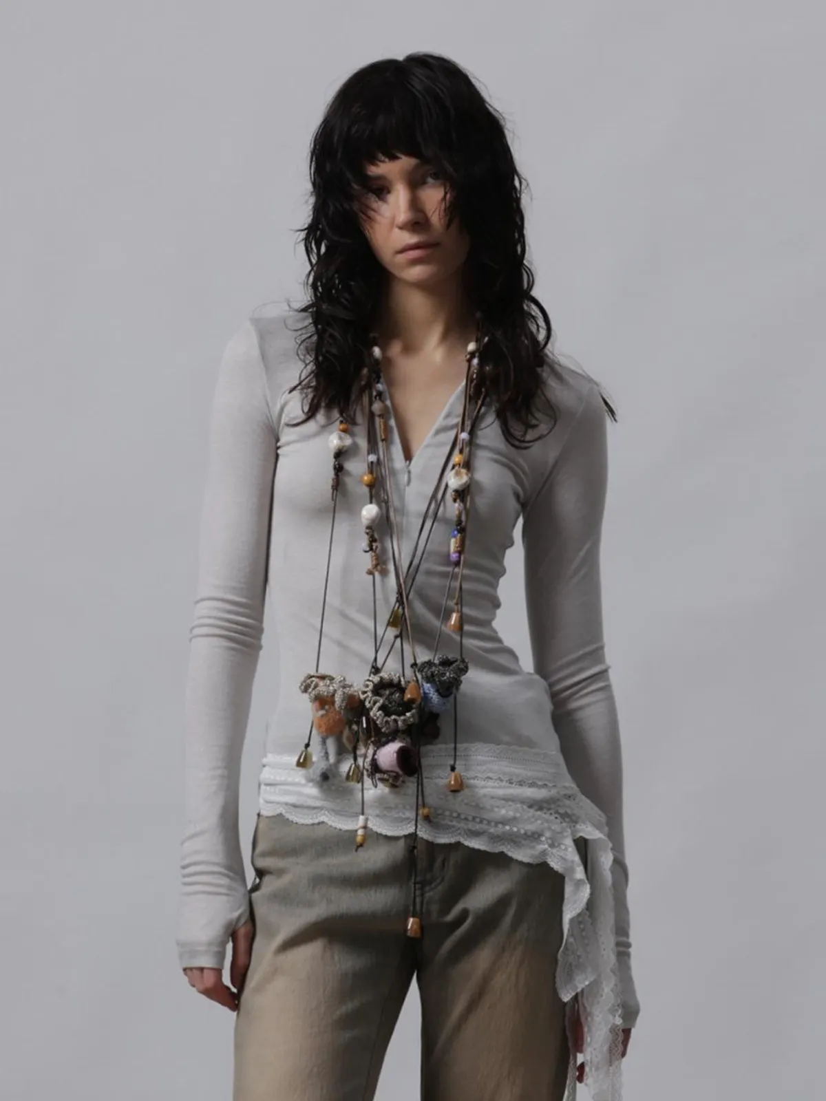 

New Brand Zipper Lace Woolen Sweater Casual Sle Women's Knittedwear Regular Fit Long Sve V-Ne BygogoBuyer