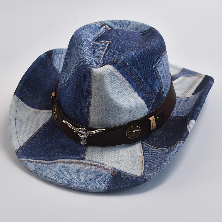 Unisex Western Cowboy Cowgirl Felt Hat Winter Autumn Panama Imitation Wool Jazz Cap