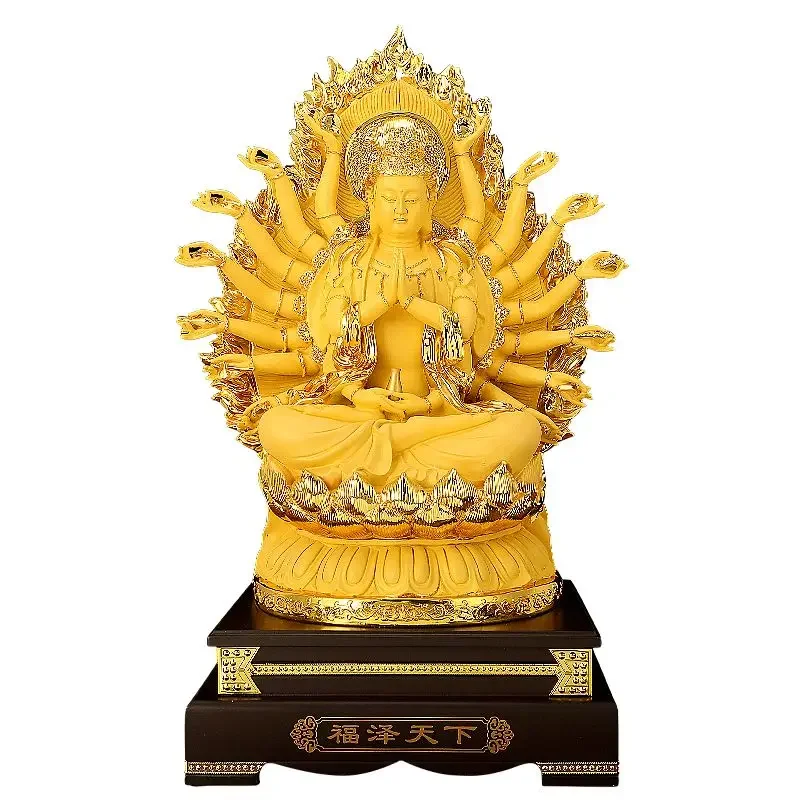Feng Shui Lucky Thousand Hands of Goddess of Mercy Home Living Buddha Guanyin Statue view 4