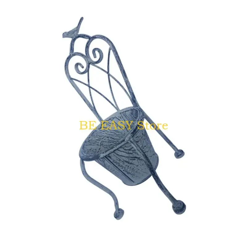 E28F Planter Decoration Iron Plant Basket Shabby Metal Flower Holder Pot Stand for Indoor Outdoor Home Farmhouse