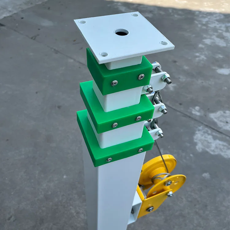 Hand Cranked Lifting Mast 3/4/5/6/7/8/9 Meters Manual Telescopic Pole with Mechanical Winch