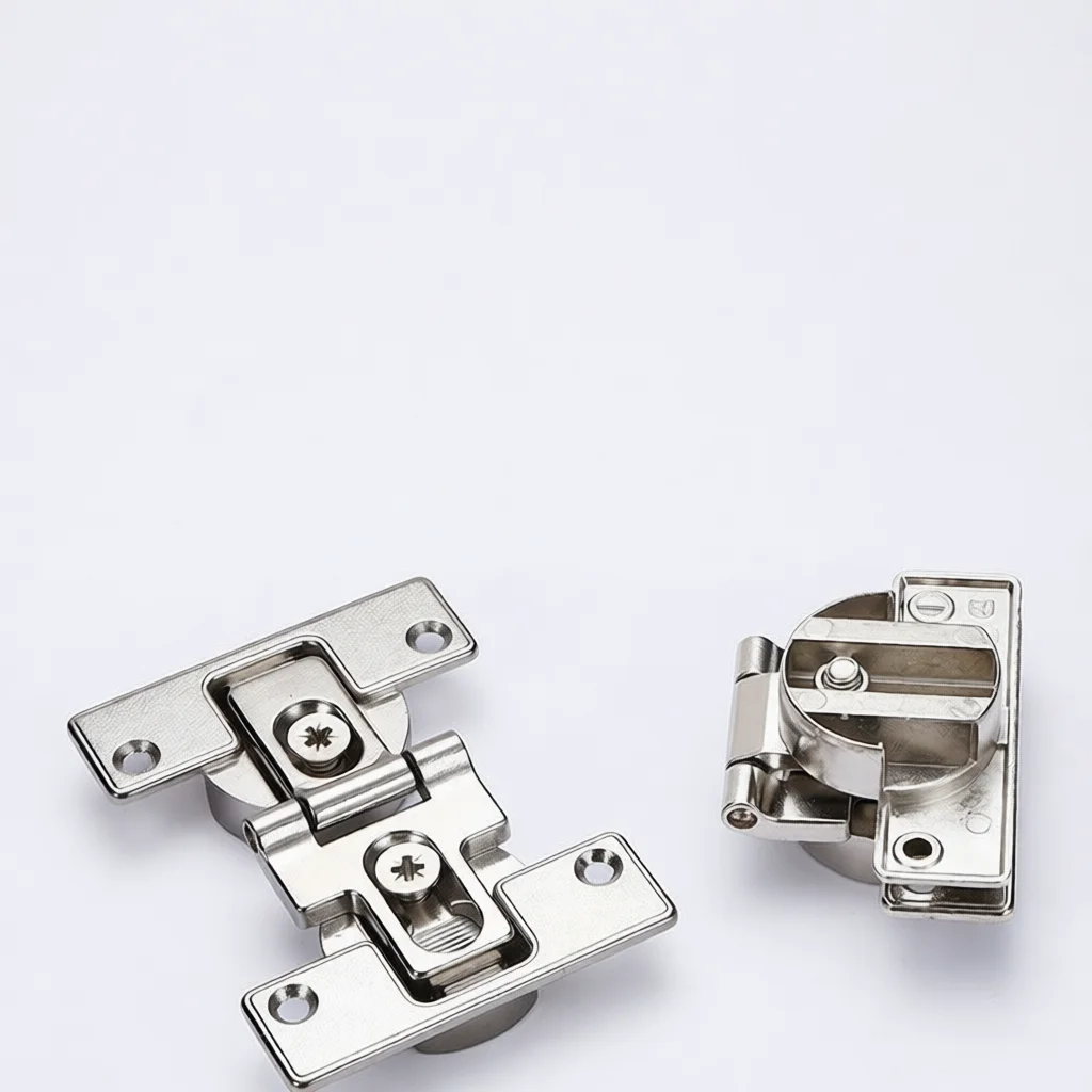 Durable Double Cup Hinge 180 Degree Flat Overlap Pivot For Folding Door Furniture Wardrobe Cabinet Hardware Fitting