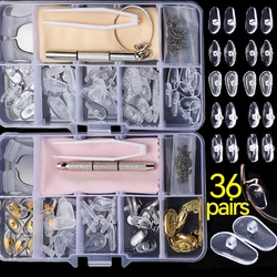 DIY Glasses Nose Pad Tools Set with Screwdriver Oval Silicone Air Chamber Glasses Anti-slip Eyeglasses Replacement Repair Tools