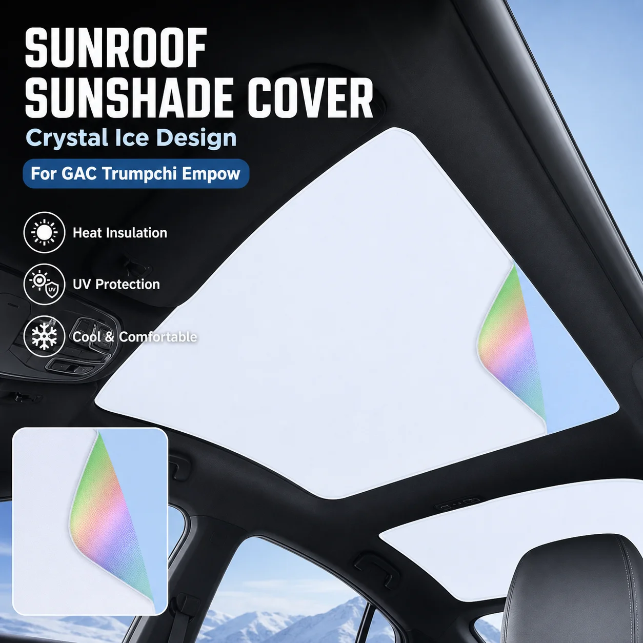 Sunroof Sunshade Cover Heat Insulation UV Protection Crystal Ice Design For GAC Trumpchi Empow Advanced Car Accessory