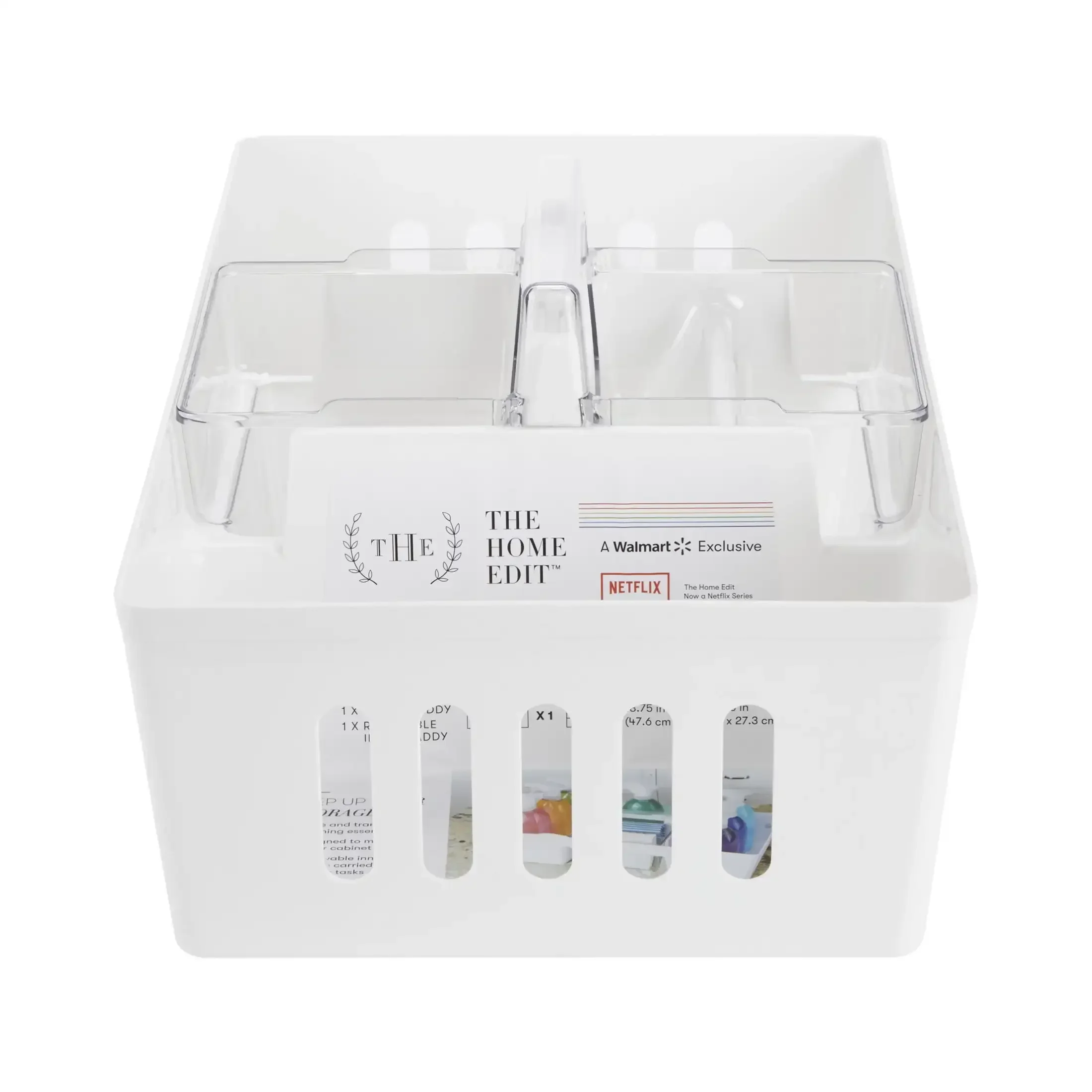 يتكون صندوق التنظيف مكون من جزأين، الصندوق الداخلي قابل للفصل ويحتوي على سعة كبيرة على استيعاب المزيد من زجاجات التنظيف