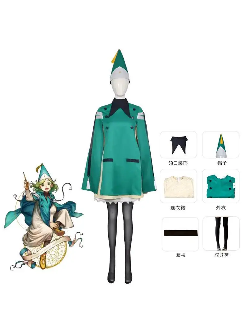 Anime Hexenhut Atelier Coco Cosplay Kostüm Umhang Kleid Rock Hut Strümpfe Halstuch für Frauen Mädchen Qifrey's Atelier Party