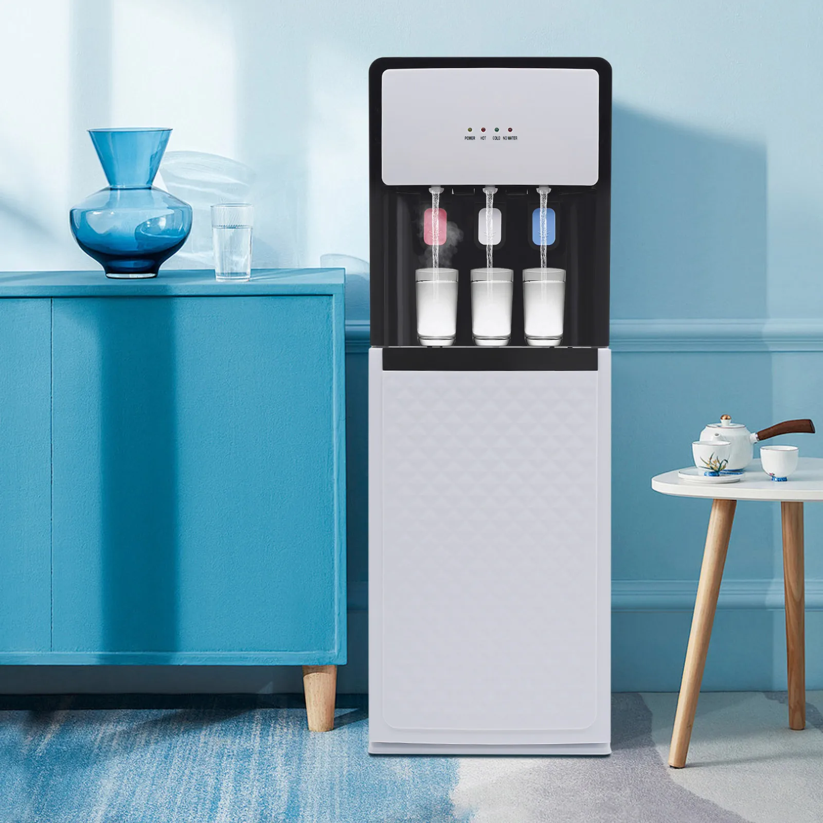 

110V/220V Hot & Cold Standing Water Dispenser Bottom Loading Water ​with Indicator Lights Cooler Dispenser for Home Office Dorm