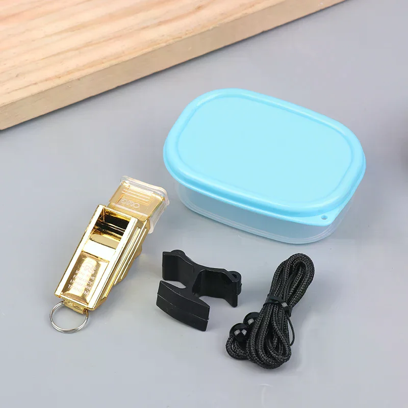 Professional Football Referee Whistles With Lanyard Box Big Sound Plastic Whistles Basketball Whistles  Equipment