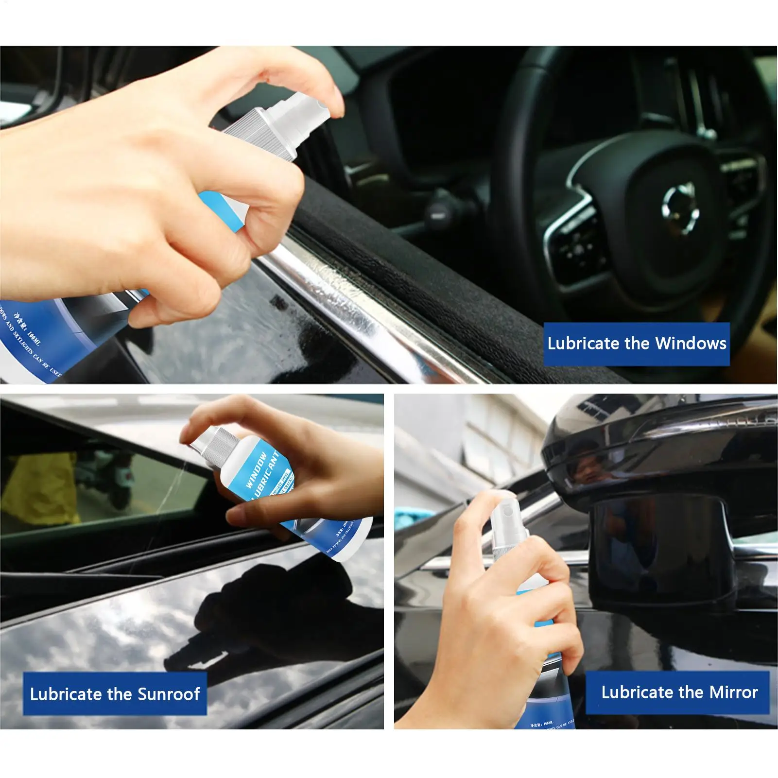 100ml Car Silicone Spray Lubricant Multi Surface Rubber Door Strip Softening Lubricant Vehicle Prevent Adhesion Lubricant Tools view 3